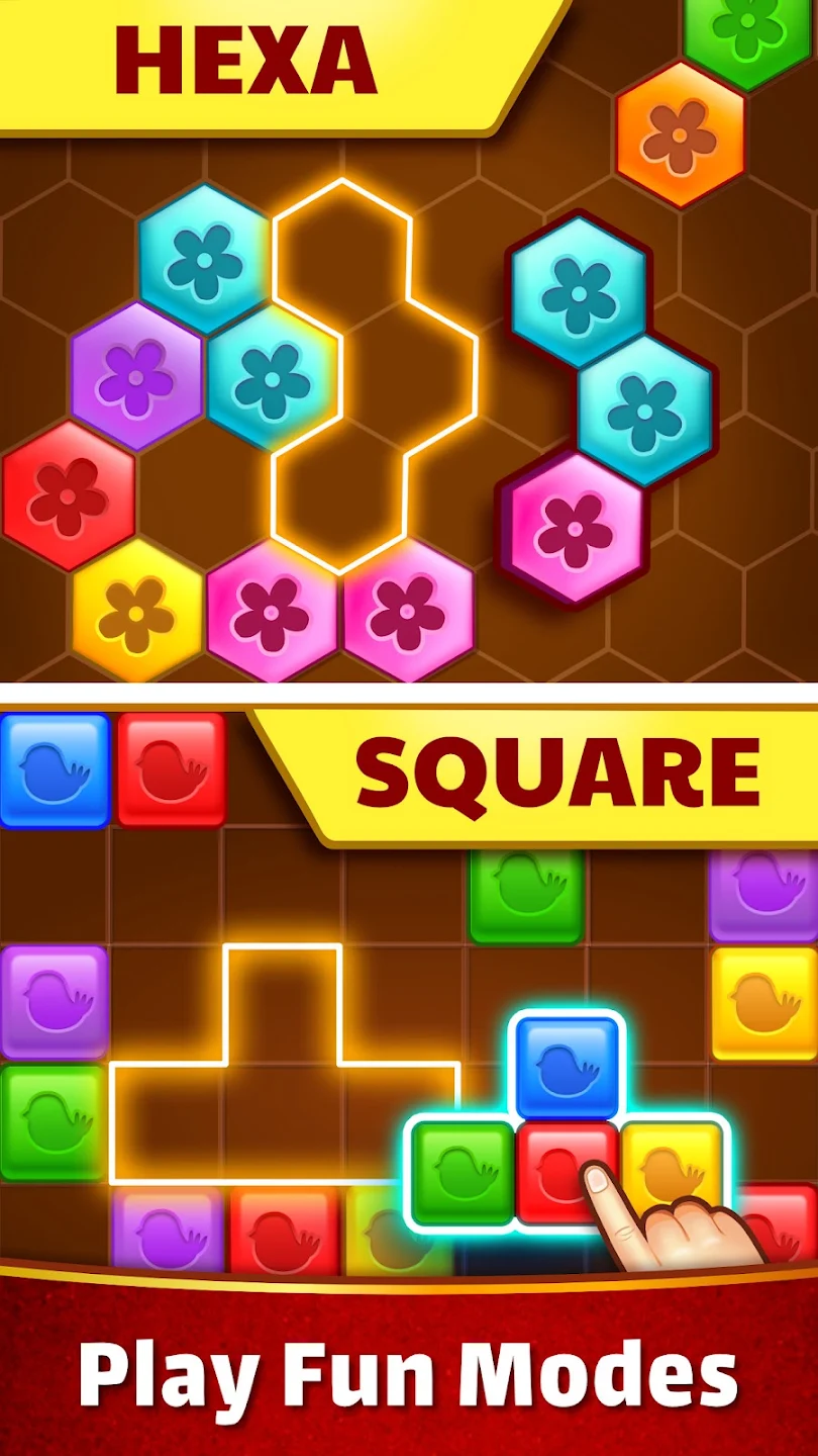 Hexa and Square game modes